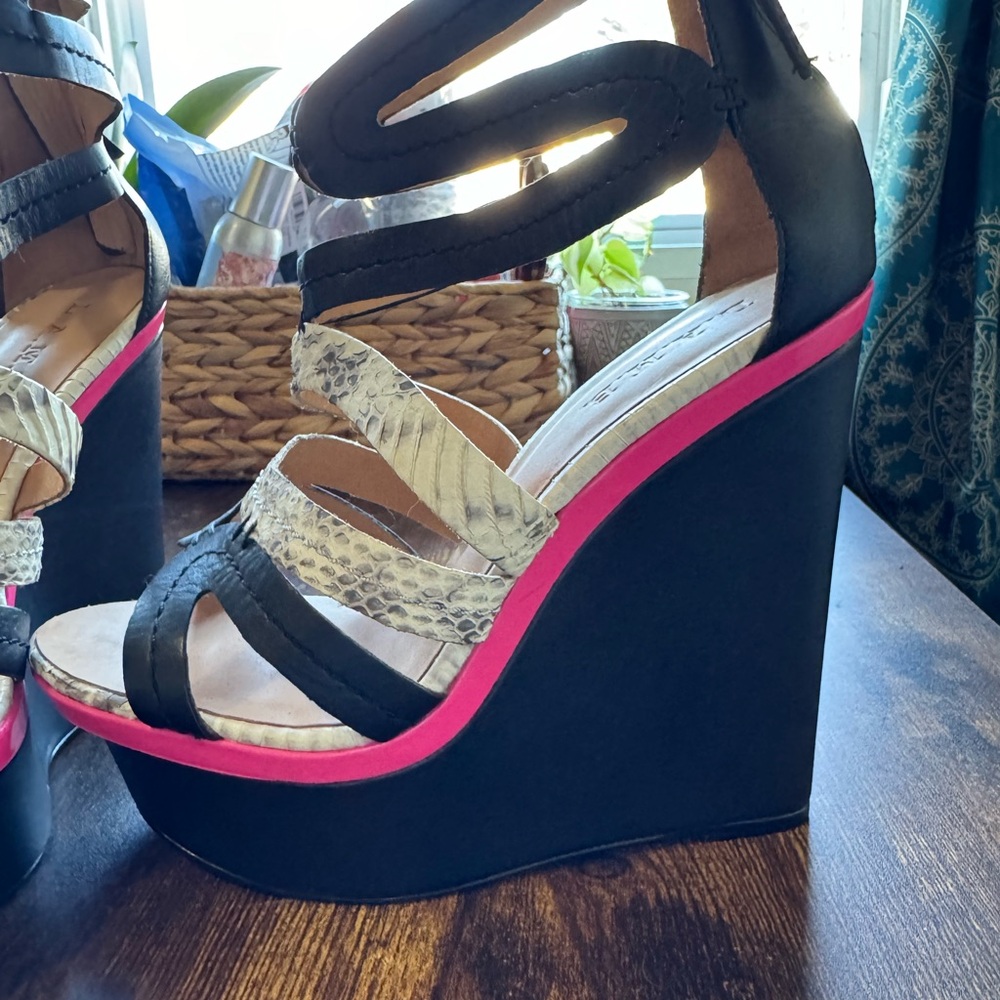L.A.M.B. Platform wedges. Never worn.